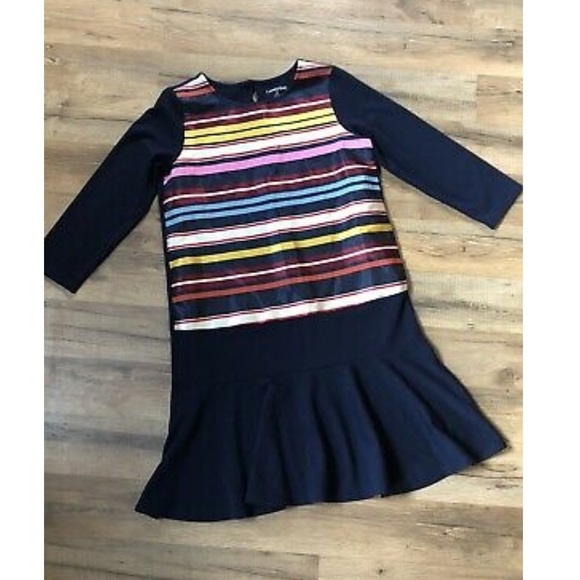 Lands’End | NWT Lighthouse Stripe Navy Flare Dress - Picture 7 of 7